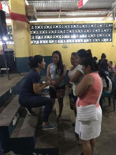 dr cristina gamboa answering questions after seminar